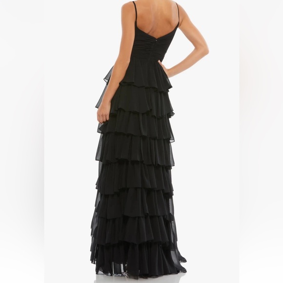 Mac Duggal Tiered Sleeveless Ruffle Gown - Picture 2 of 8